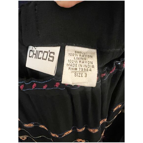 Chico's Black and Multicolor Embroidered Midi Skirt - Picture 16 of 16